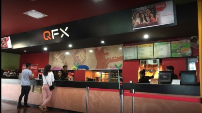 QFX Cinema counter with guests