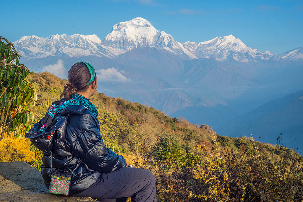 Stunning Mountain Views in Nepal from Trekker's Perspective