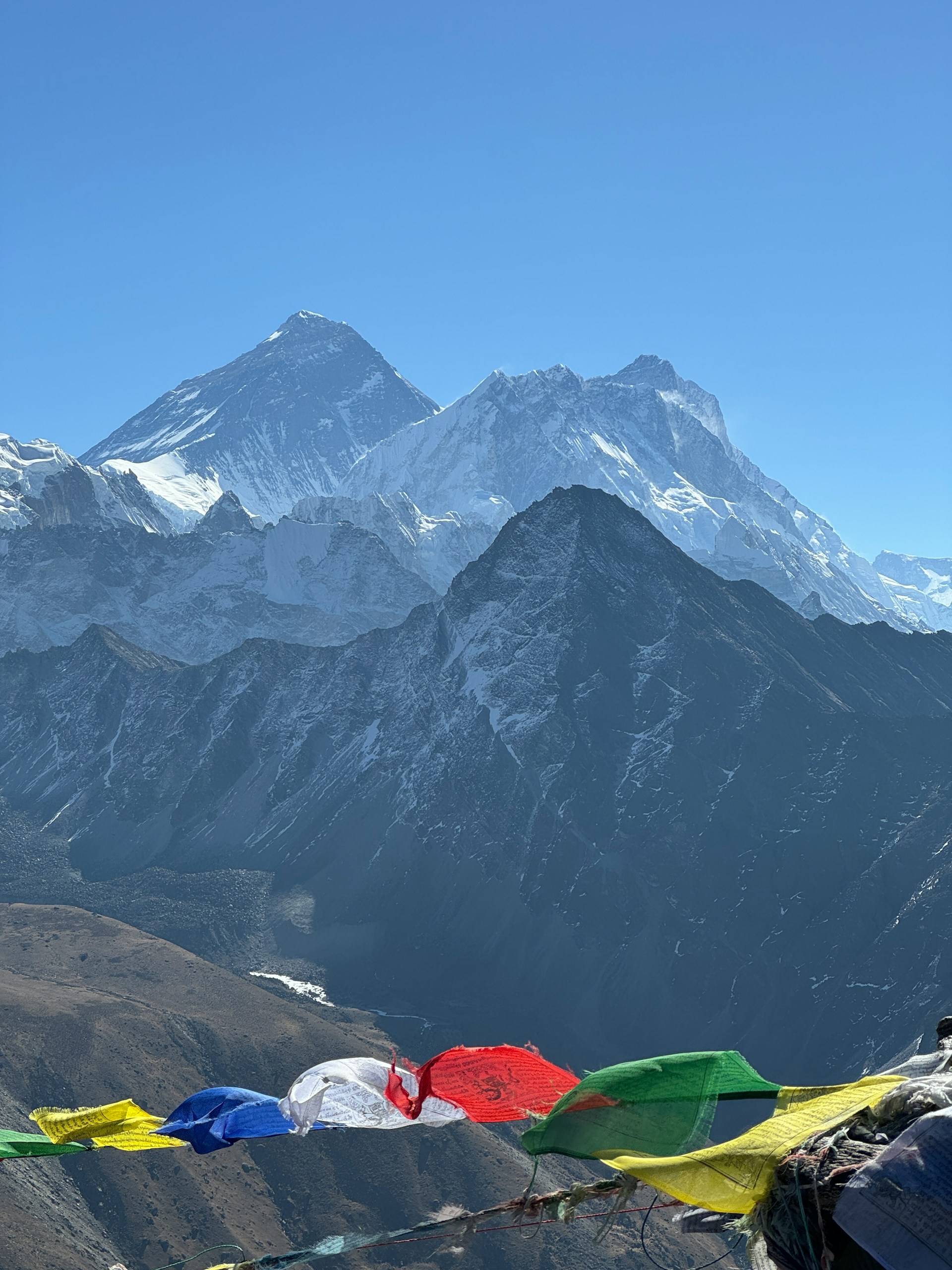 Mount Everest View with Prayer Flags, Nepal