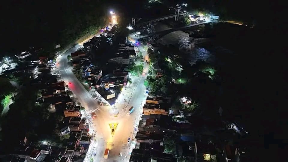 Night View of Mugling Road: A Serene Journey