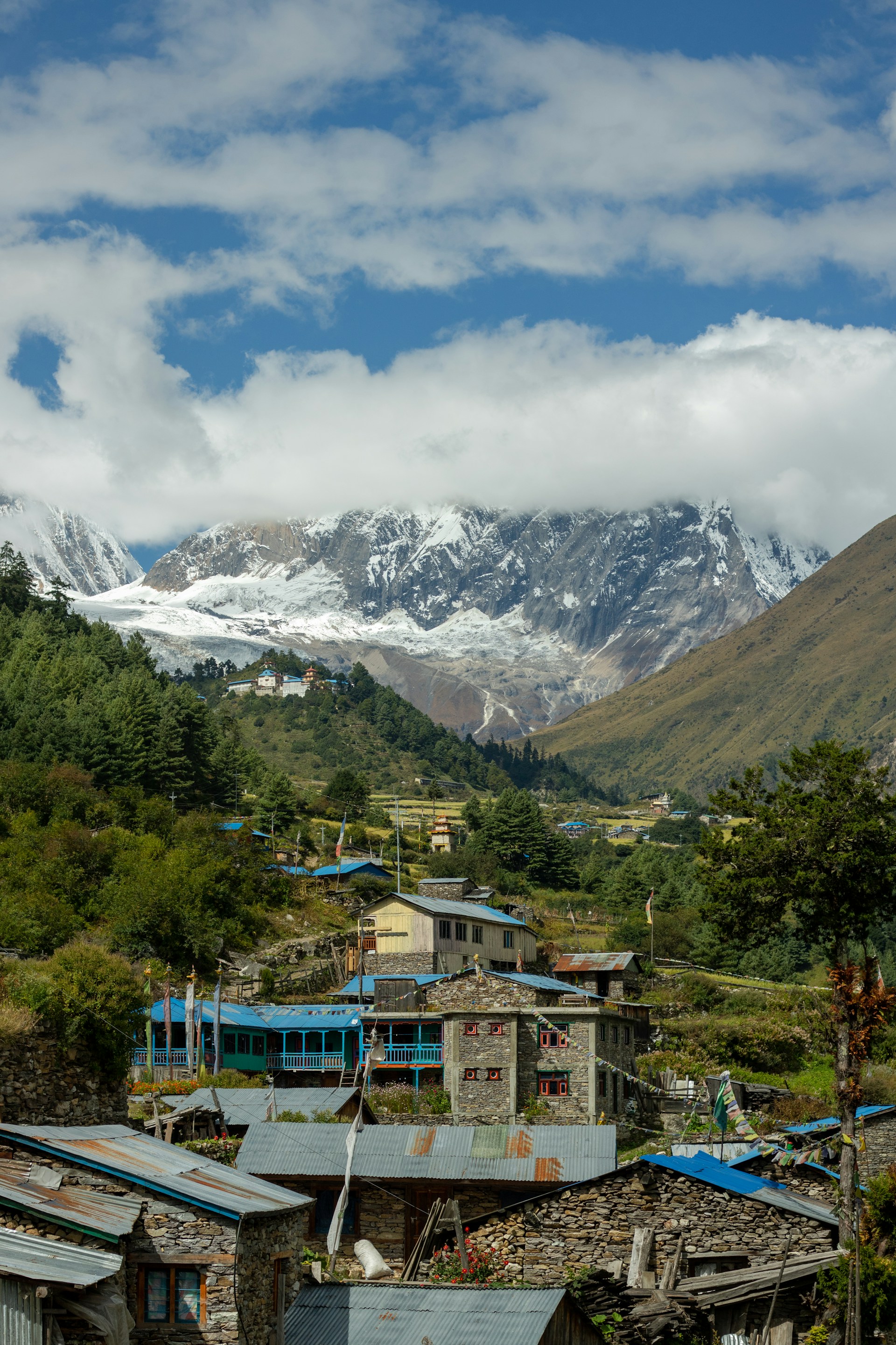 Panoramic Views of Annapurna Base Camp from the Manaslu Circuit Trek Trail