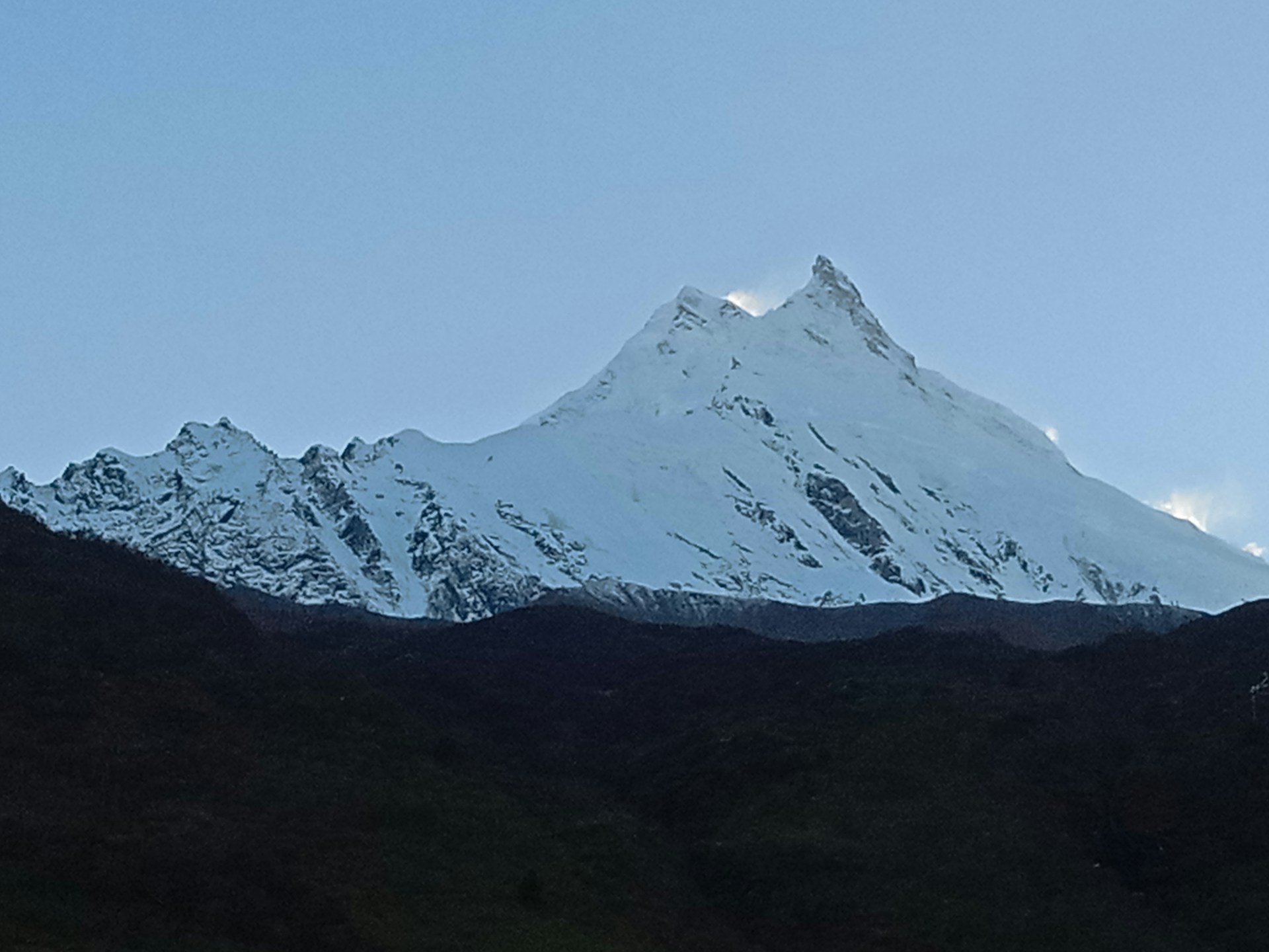 Towering Peak on the Manaslu Circuit Trek